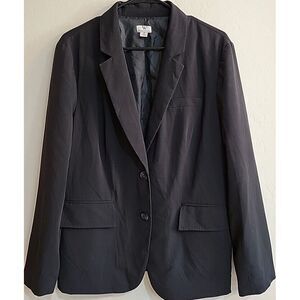 Worthington womens blazer jacket long sleeve Size 18 black stretch‎ 2 button